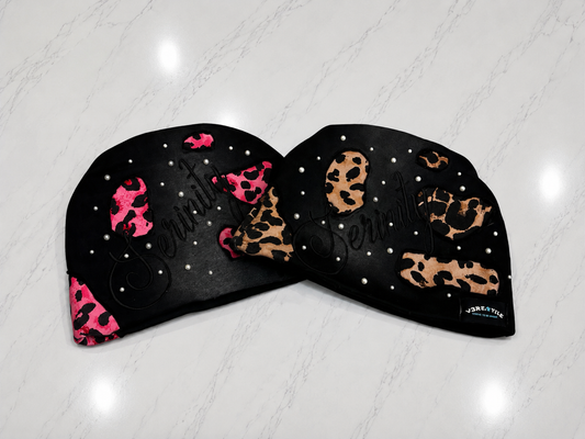 Serinity Noir/Rosé Leopard Beanie