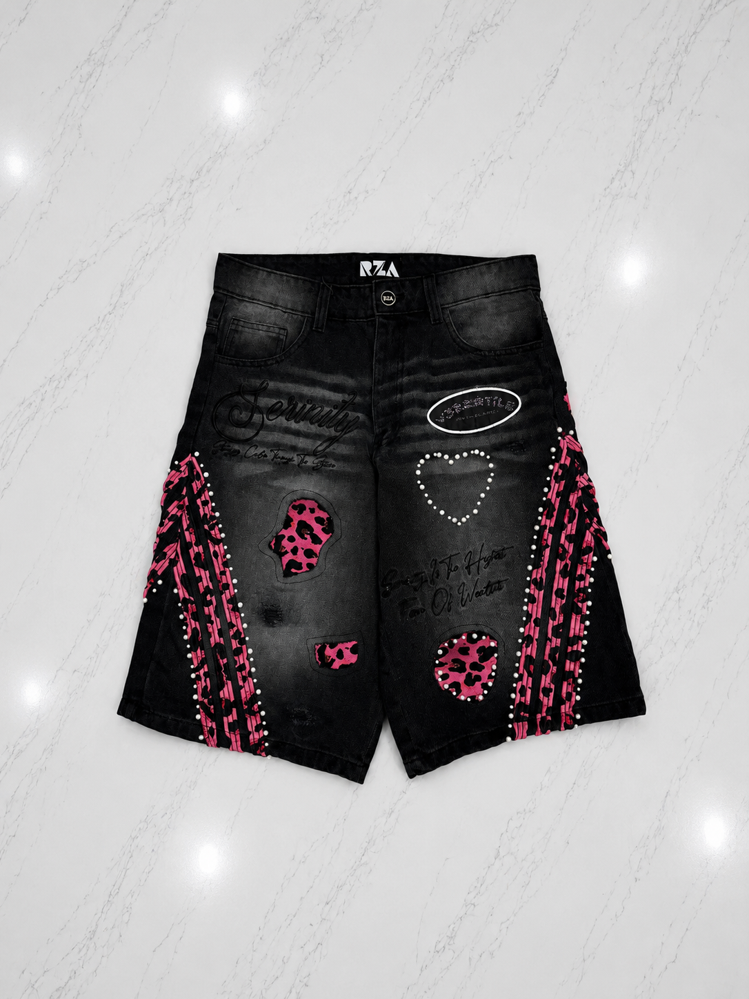 Serinity Noir/Rosé Leopard Jorts