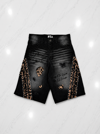 Serinity Noir/Rosé Leopard Jorts