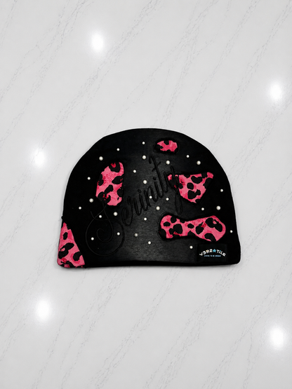 Serinity Noir/Rosé Leopard Beanie