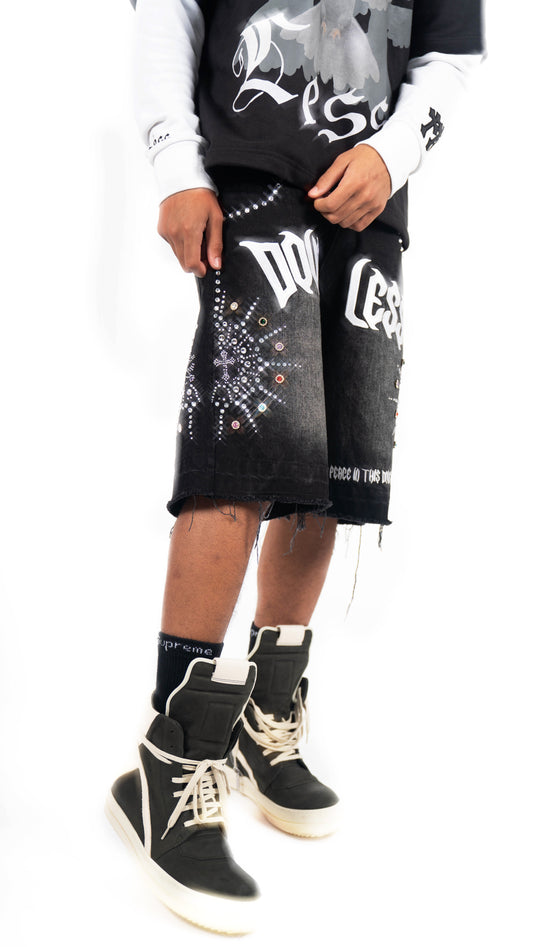 Doveless Chandeller "Rhinestone" Jorts